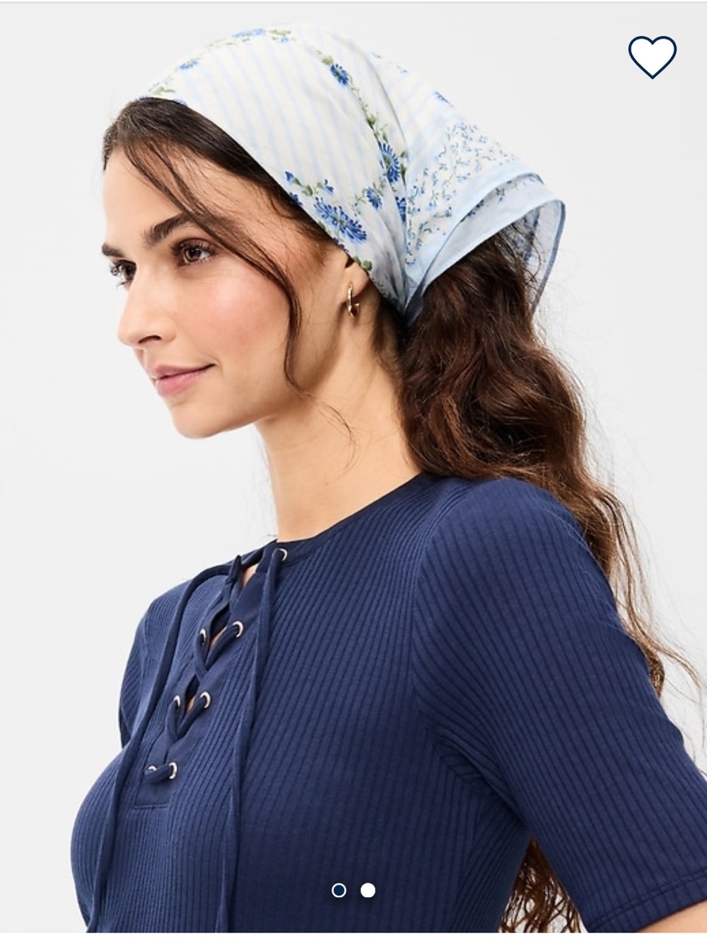 Old Navy Blue Floral Cotton Scarf